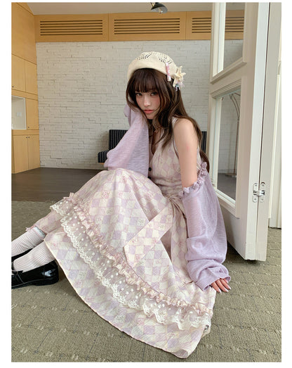 “Lavender Mist Sonata” Taro Purple Lace Slip Dress