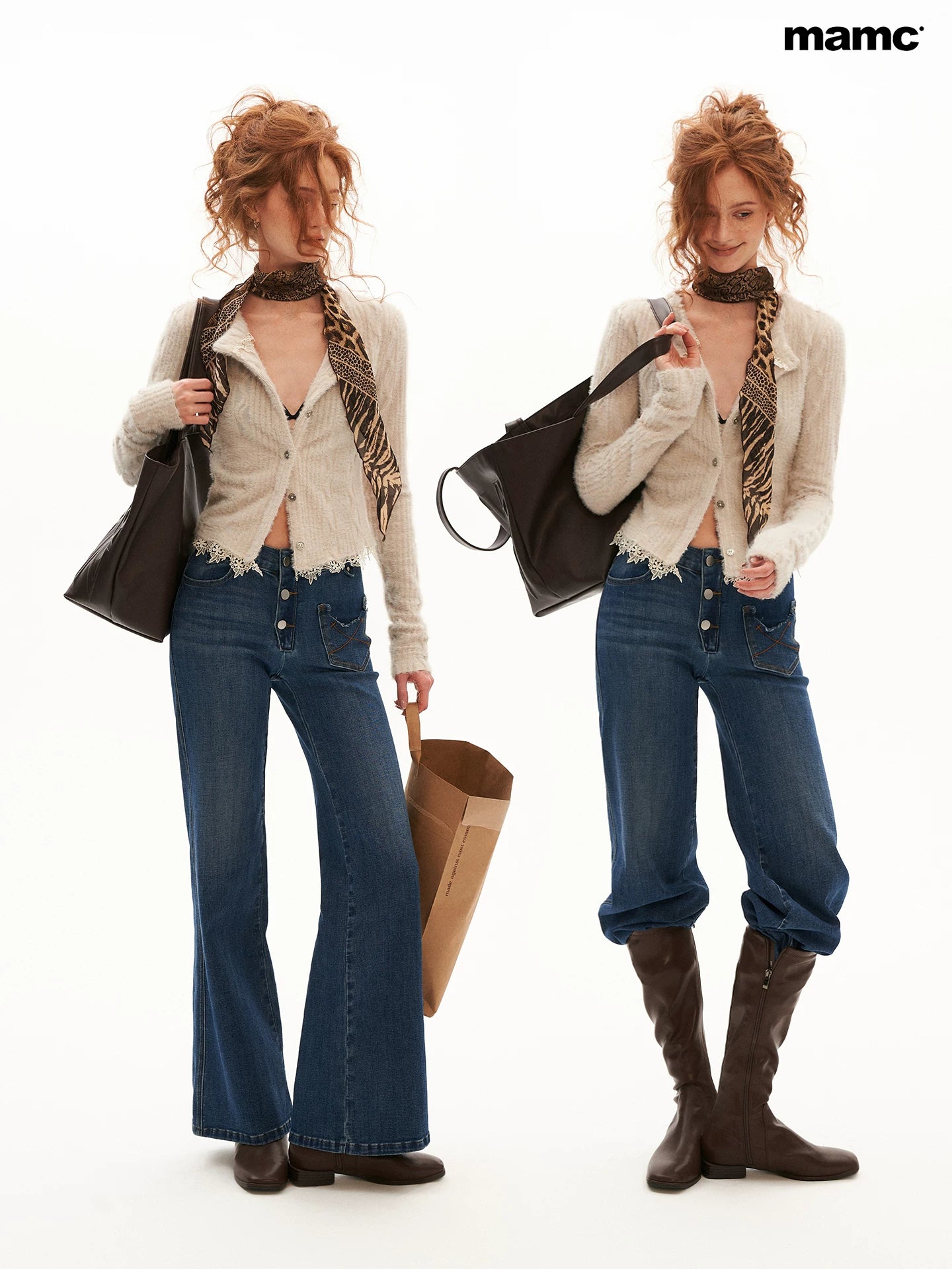 Vintage Blue Wide-Leg Denim Jeans