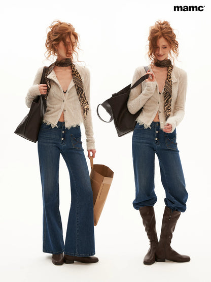 Vintage Blue Wide-Leg Denim Jeans