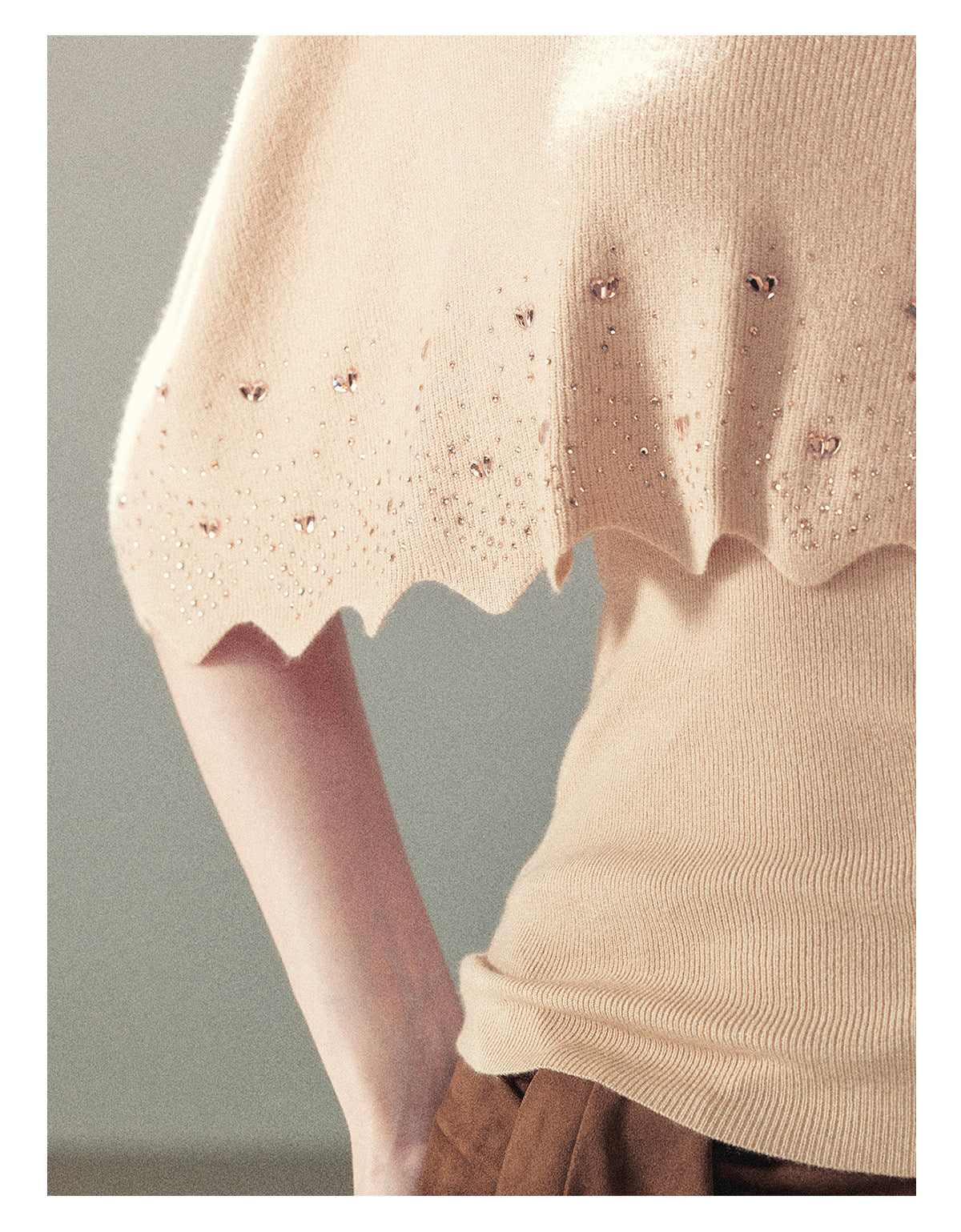 170726 "Stardust in the Air" Cinnamon Pink Cape Sweater & Cami Set