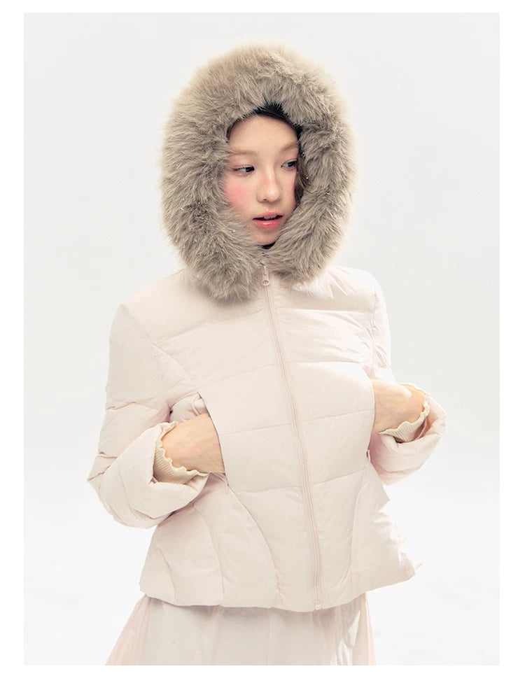 "Pink Bébé" Belle Pink Ballet Down Jacket & Quilted Bubble Mini Skirt Set