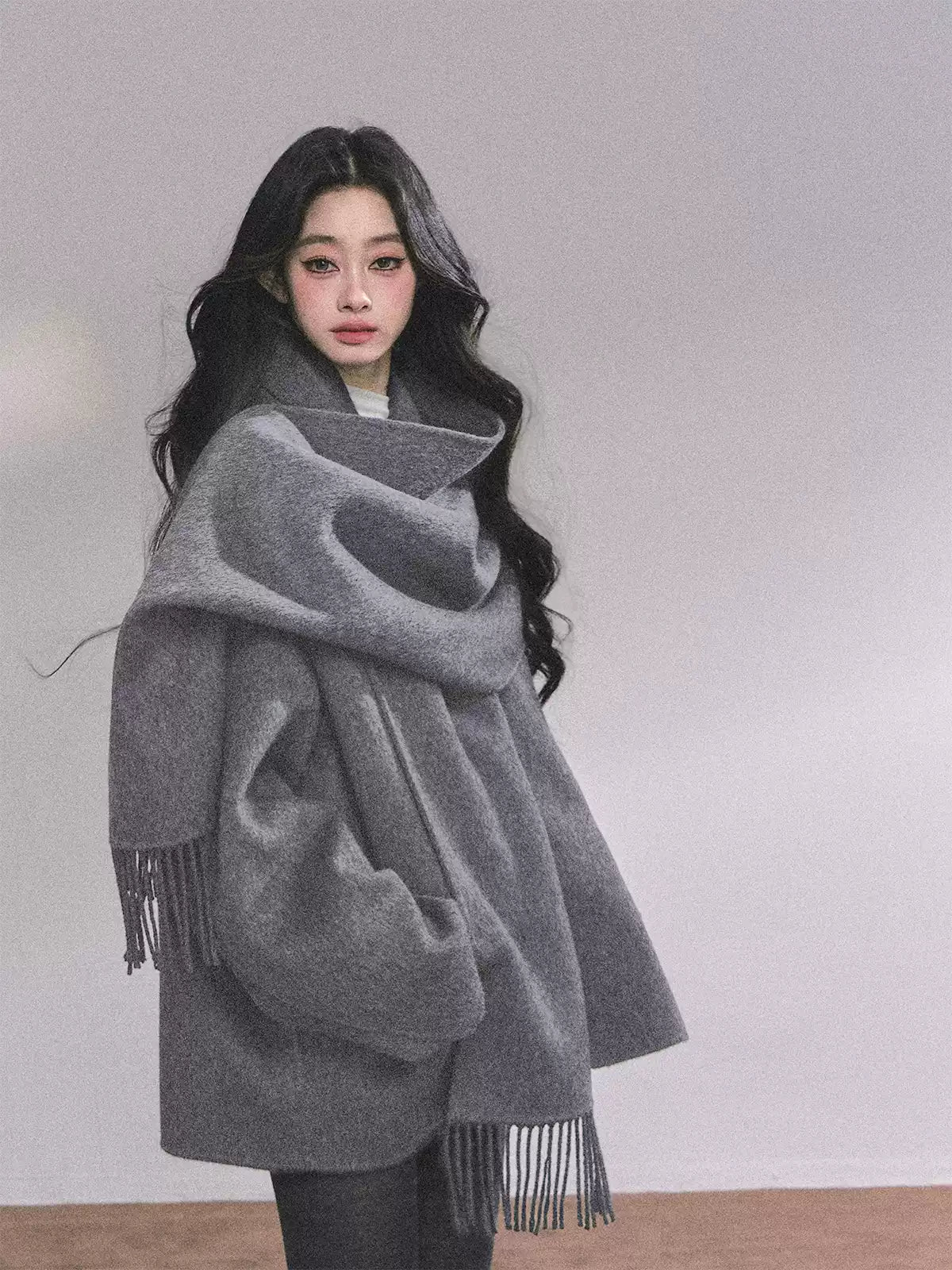 少也眼 100% Wool Double-Faced Coat