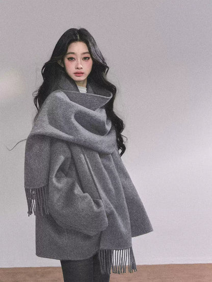 少也眼 100% Wool Double-Faced Coat