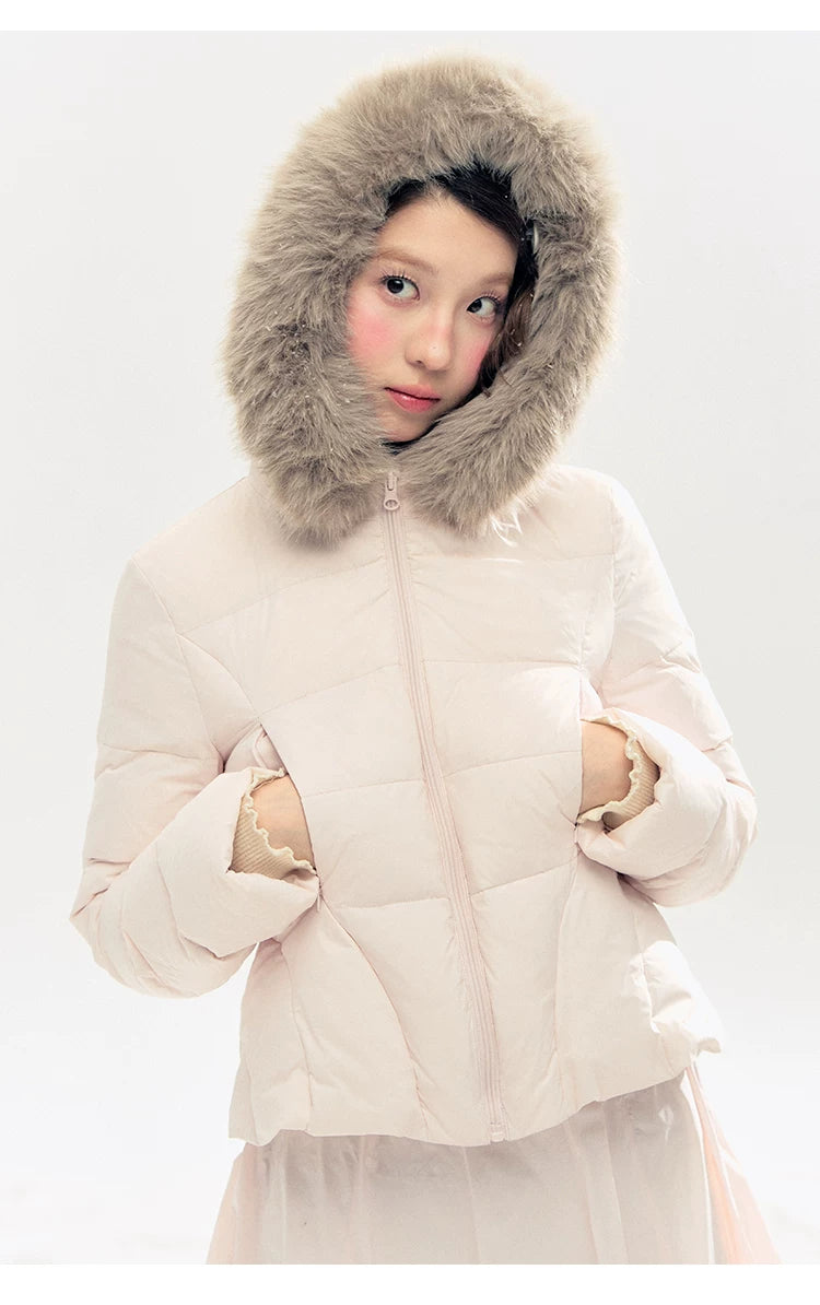 "Pink Bébé" Belle Pink Ballet Down Jacket & Quilted Bubble Mini Skirt Set