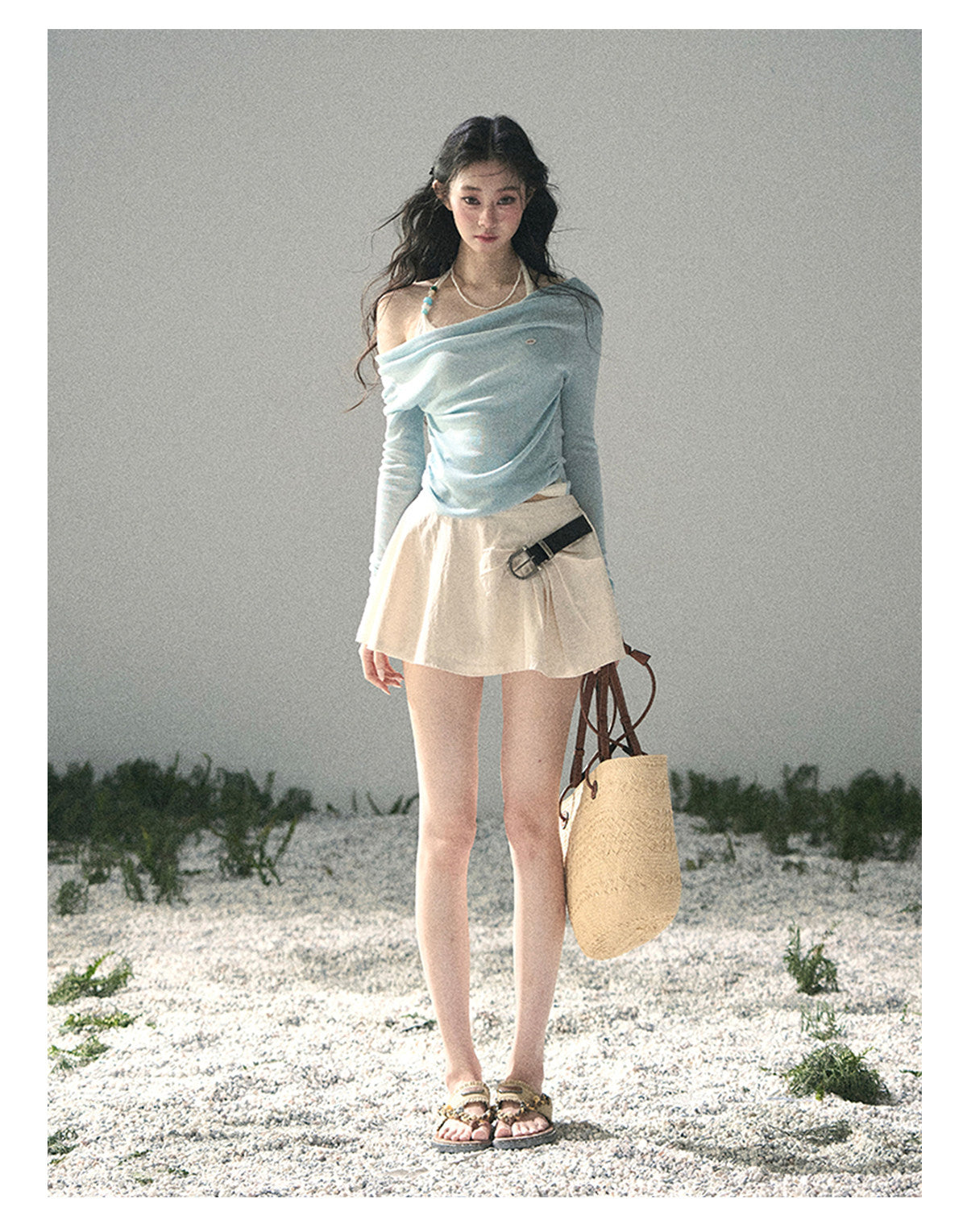“Sugar Frost Diaries” Crystal Blue Layered Halter Top