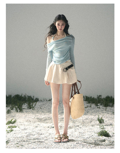 “Sugar Frost Diaries” Crystal Blue Layered Halter Top