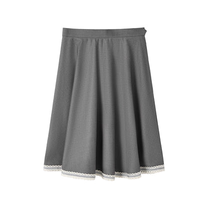 "Sage Whisper" Ethereal Layered Collection (Sailor Knit Sweater / Pleated Midi Skirt / Mesh Overlay Skirt)