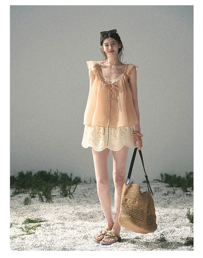 “Your Whisper” Lotus Mauve Babydoll Twinset Top