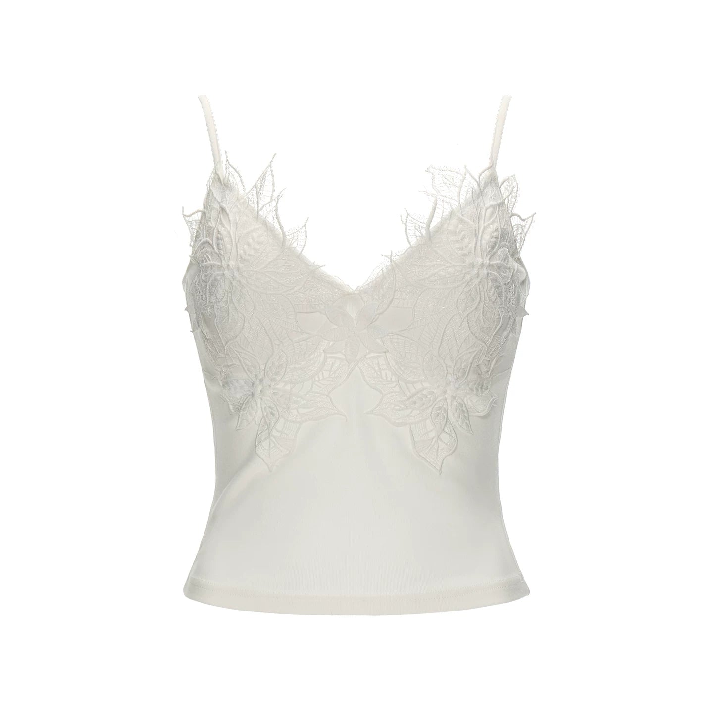 Lace Trim Padded Slim-Fit Cami Top