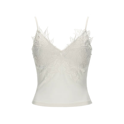 Lace Trim Padded Slim-Fit Cami Top