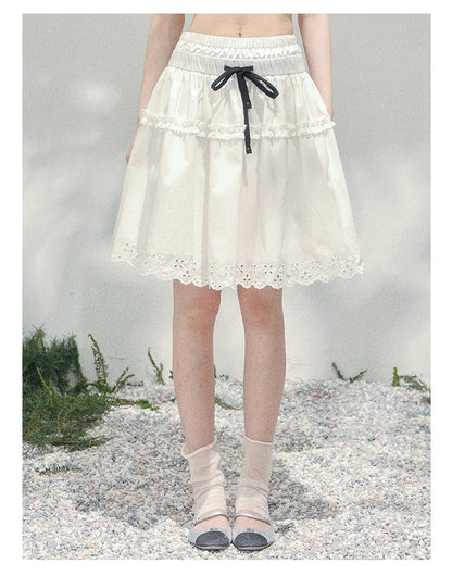 少也眼 "Spring Meadow Skirt" Soft White French Skirt 75683845