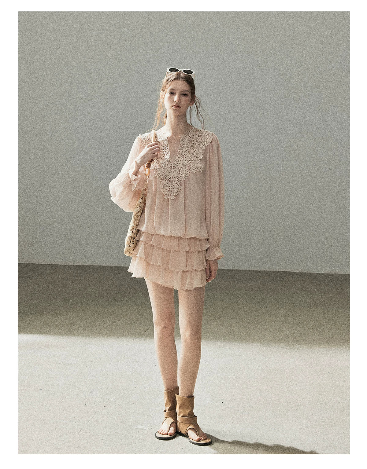 "Flowers on the Breeze" Blush Pink Top & Mini Skirt Two-Piece Set