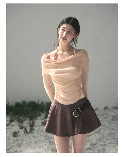 “Sugar Frost Diaries” Soft Mist Pink Layered Halter Top