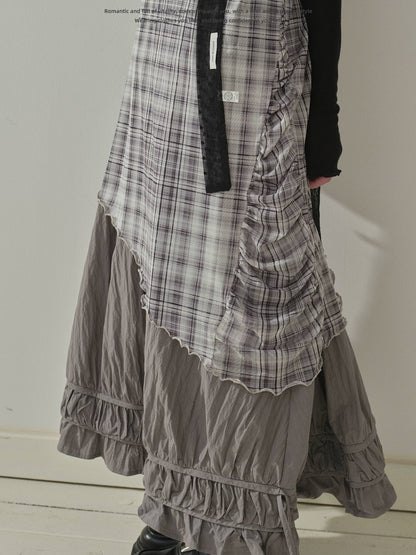 "Quiet Form" Mist Gray A-Line Maxi Skirt