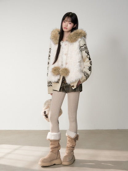 Soote Season - Korean Cloud Mist White Curly Faux-Fur Vest