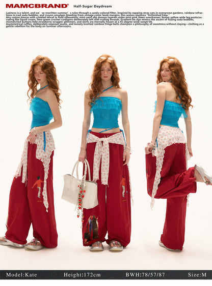 MAMC - Artsy Polka Dot Portrait Wide-Leg Pants – Relaxed Streetwear Vibe