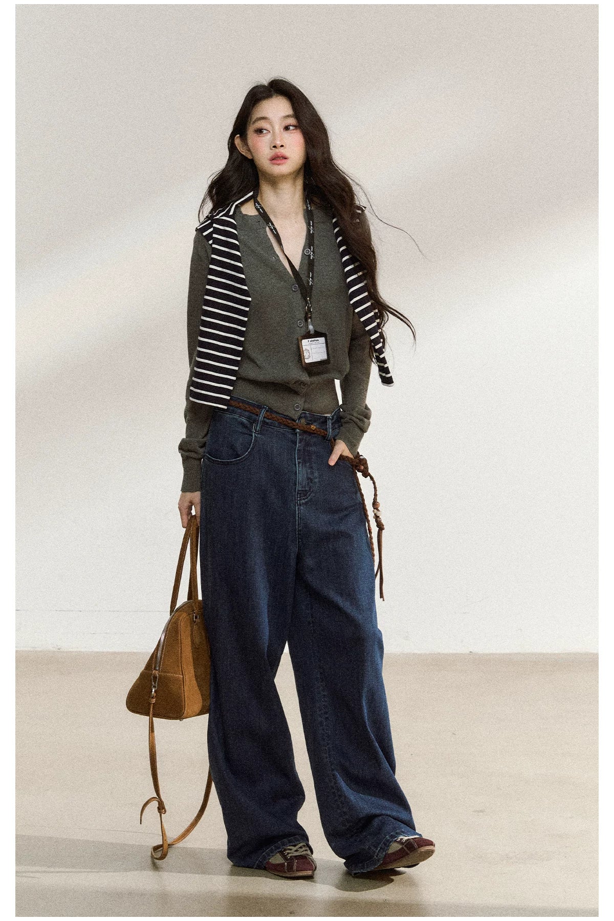 JN's DESIGN - Dark Blue Wide-Leg Vintage Jeans