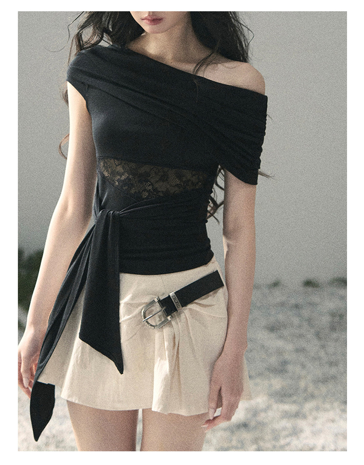 “Cicada Summer” Midnight Black Lace Cutout Top