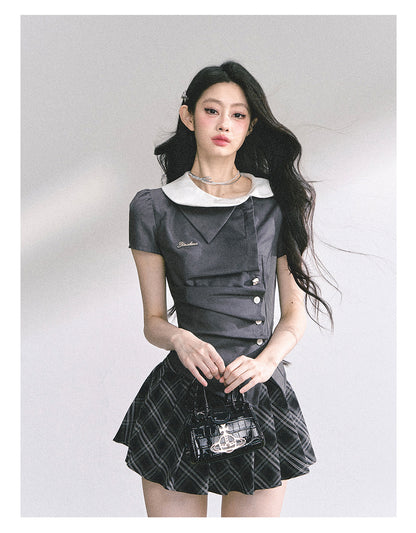 少也眼 “Seoul High Schooler” Two-Piece Set