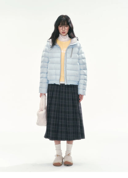 CAN - "Twilight Snow" Hooded 90% White Duck Down Puffer Jacket (Hibiscus Purple / Baby Pink / Water Blue)