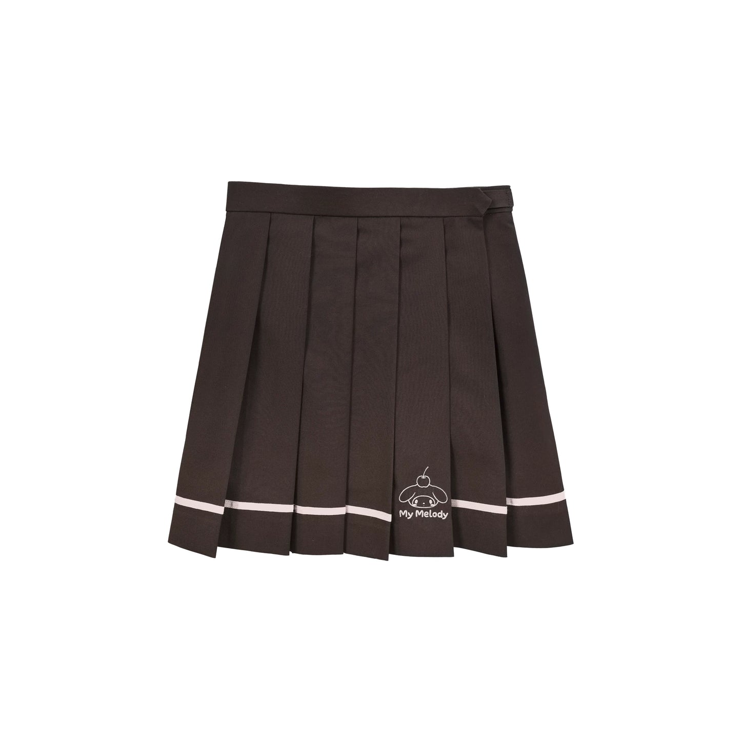 "Strawberry Daydream" Pink Hooded Zip-Up & Brown Skirt Set