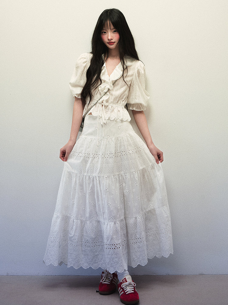 1P - “You & Me” Lace Whisper Cotton Two-Piece Set