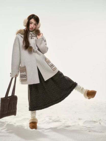 BIBIBENCY - Brown Floral Midi Skirt