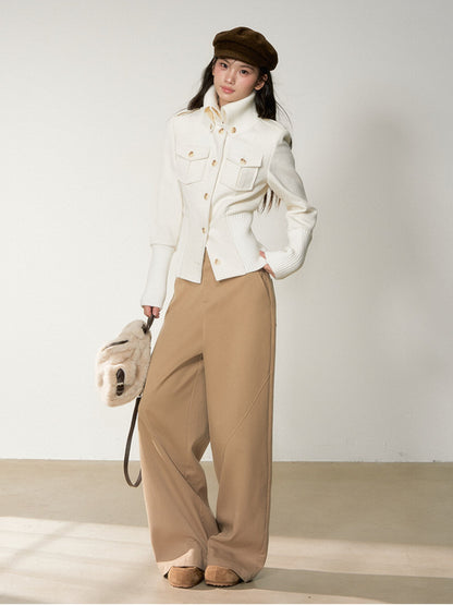 Soote Season - "Cloud & Roast" Two-Way High-Neck Cinched Wool Jacket