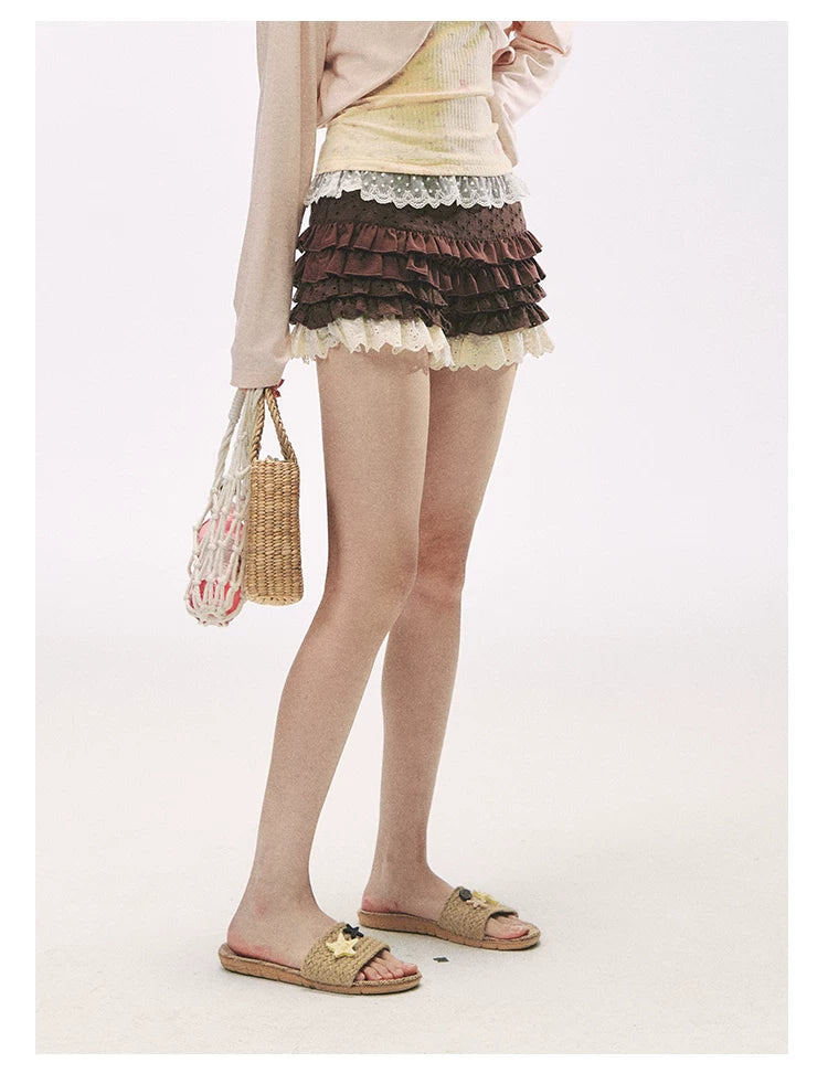"Layer Cake" Chocolate Brown Lace Ruffle Bloomers