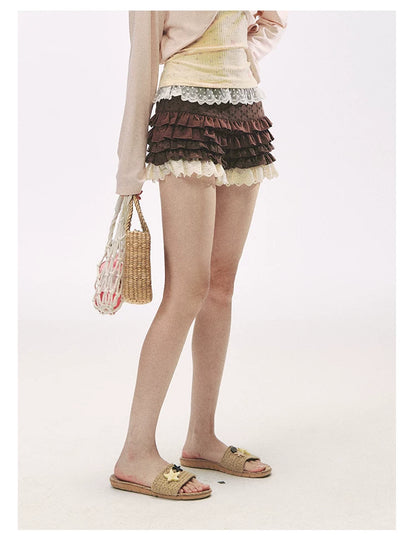 "Layer Cake" Chocolate Brown Lace Ruffle Bloomers