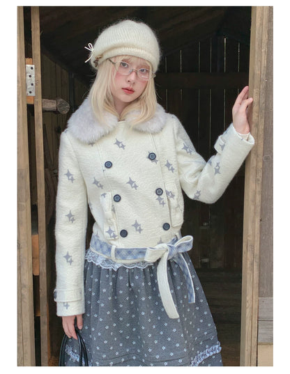 RF - Gray Floral Pinafore Top and Plaid Ruffle Skirt Set