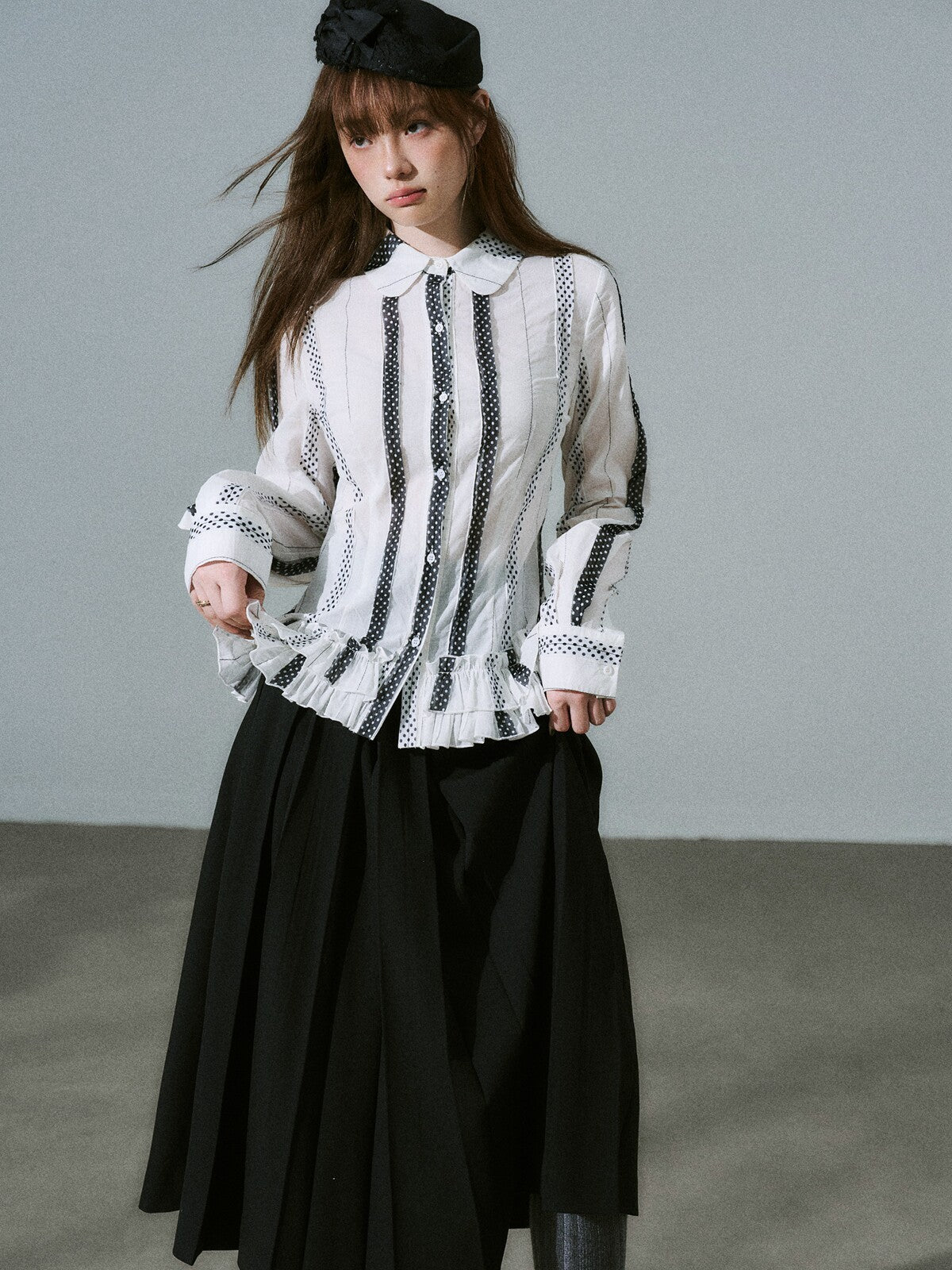 LOST FOREST - White Polka Dot Shirt
