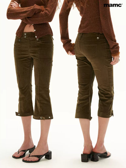 MAMC - High-Waisted Corduroy Cropped Pants