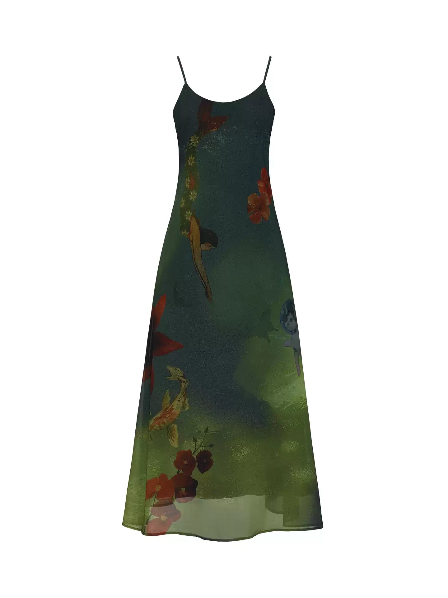 Enchanted Ocean Garden Floral Maxi Dress WE986