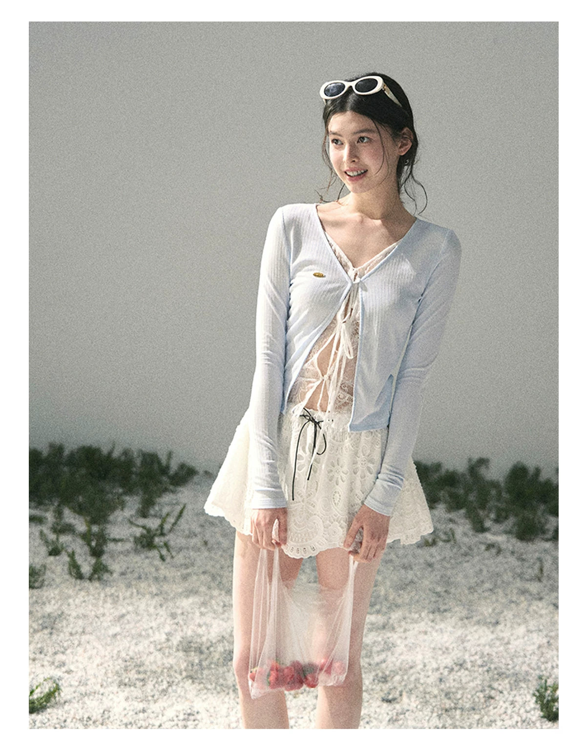 “Dreams Between Seams” Baby Blue Layered Lace Top