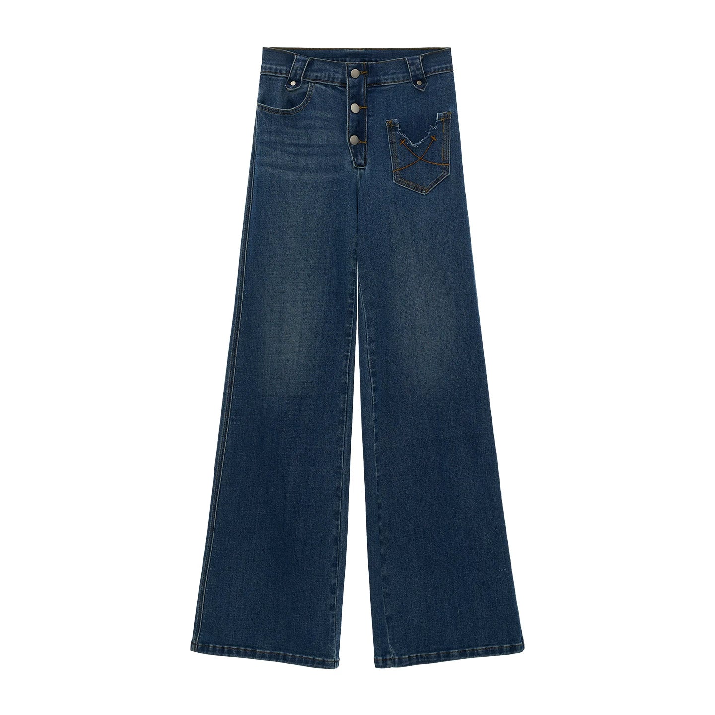 Vintage Blue Wide-Leg Denim Jeans
