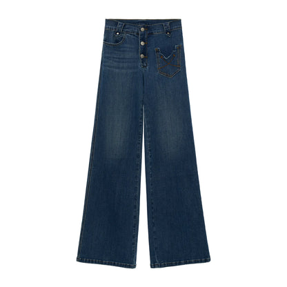 Vintage Blue Wide-Leg Denim Jeans
