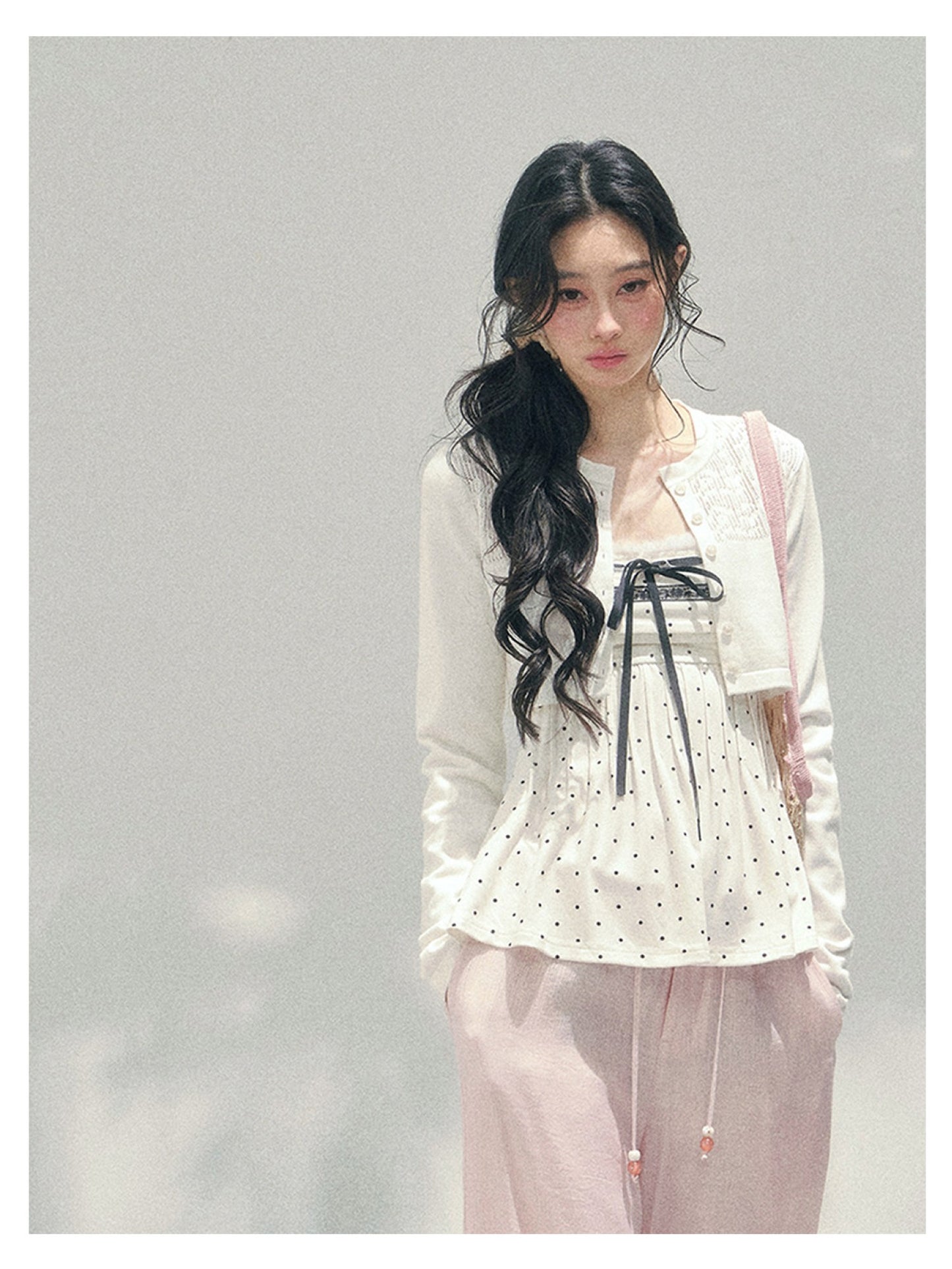 少也眼 “Polka Brandy Lace” White Modal Lace Set 136