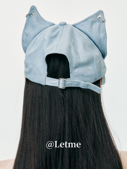 Cat Ear Denim Baseball Cap – Cute Korean Style Hat