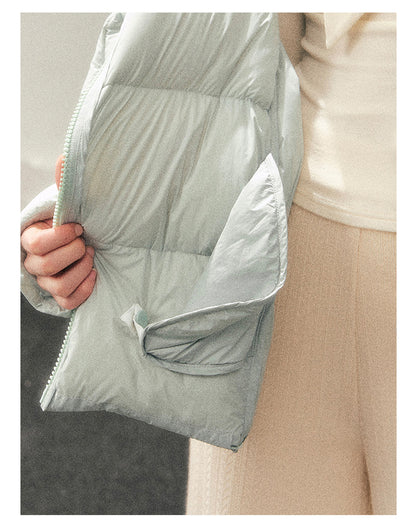 少也眼 "Thawing Snow Realm" Matte Nylon Down Puffer Jacket - Glacier Blue