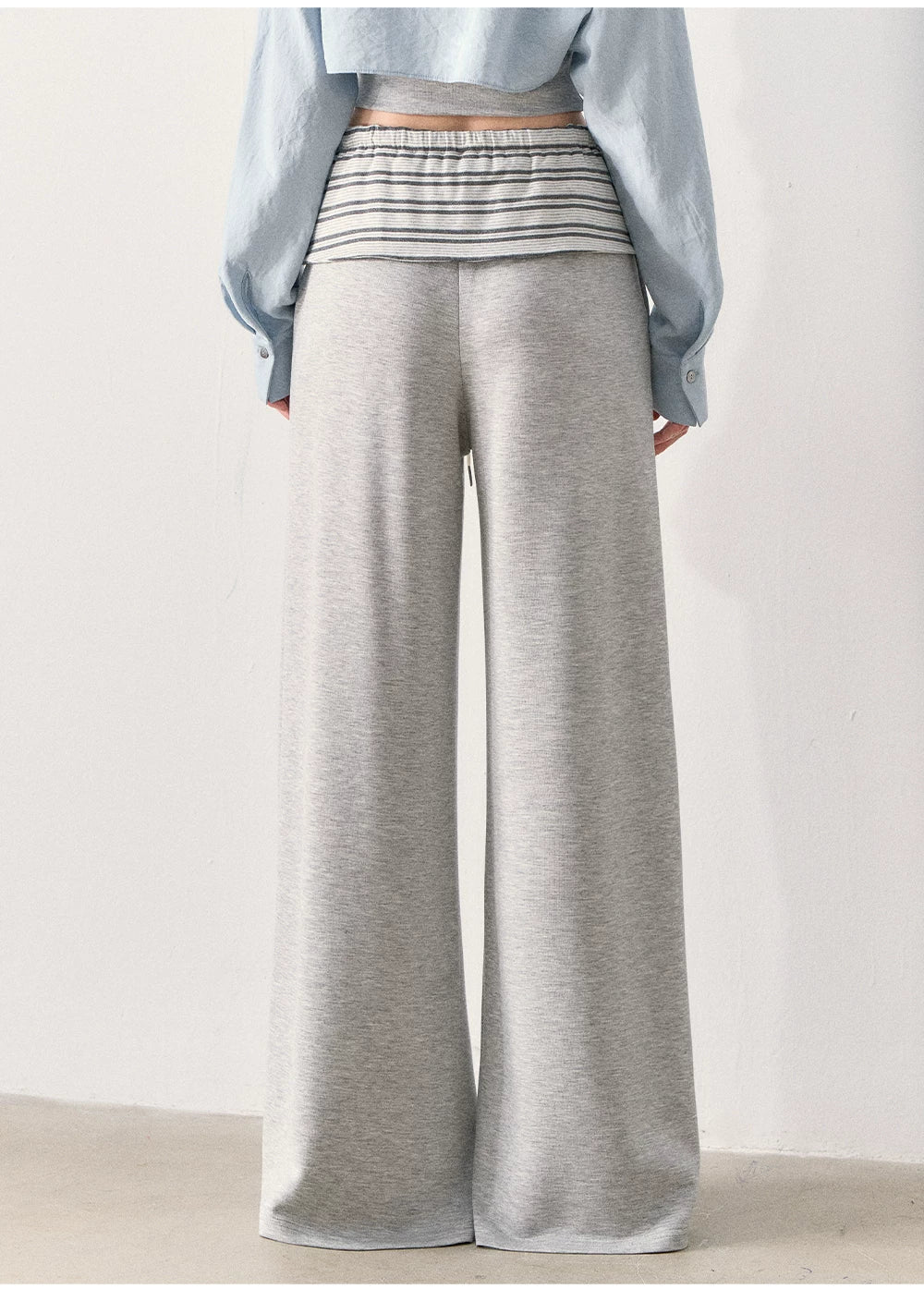 [TMMG] "Effortless Relaxed Style" — Faux-Layered Shirt & Knit Cuffed Pants Set