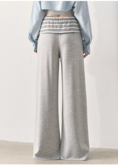[TMMG] "Effortless Relaxed Style" — Faux-Layered Shirt & Knit Cuffed Pants Set