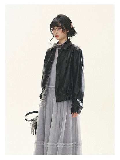 "Morning Veil" Morning Mist Purple Tiered Mesh Slip Midi Dress