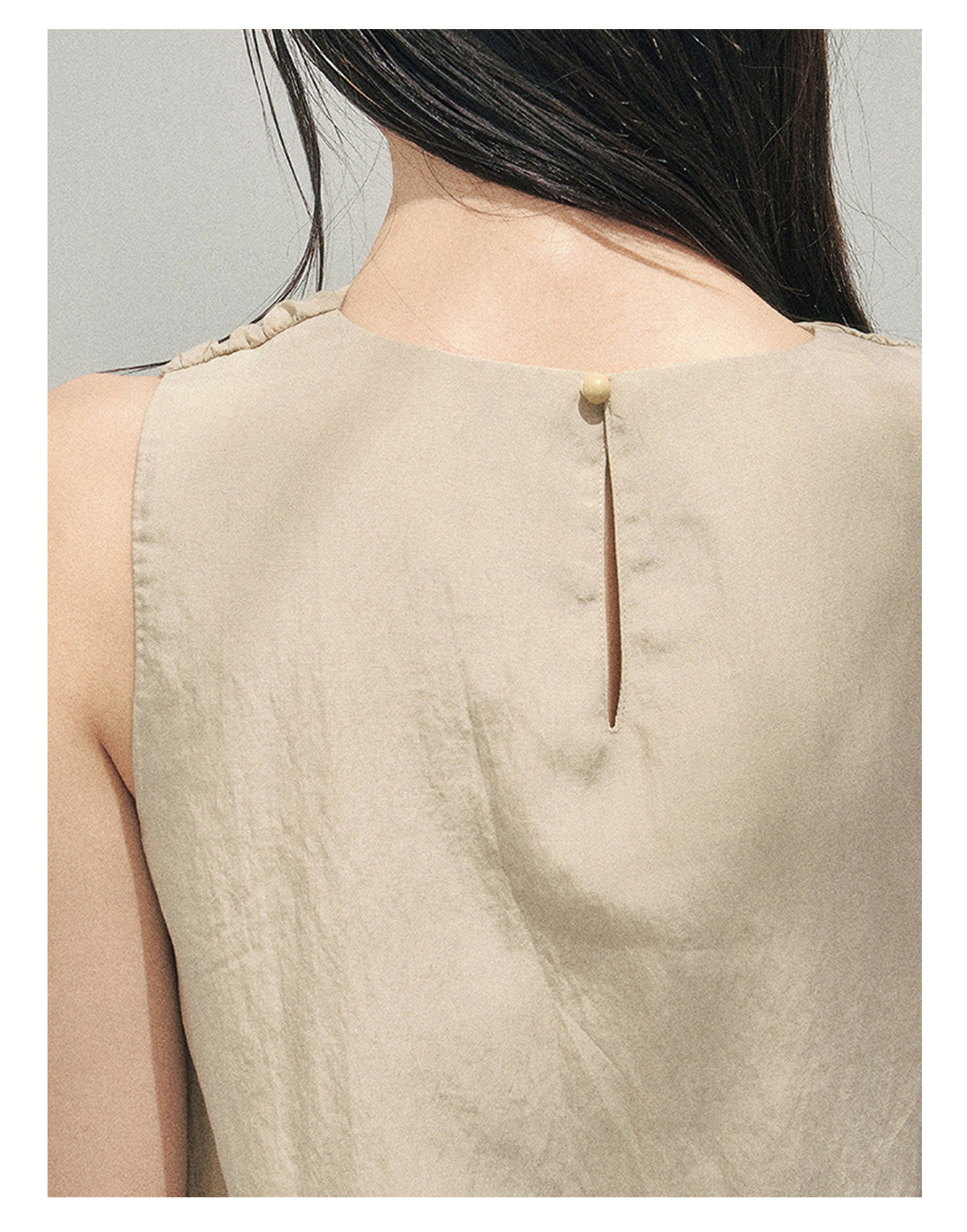 “Soft Khaki Whisper” Milk Tea Halter Twist Top & Wide-Leg Trousers