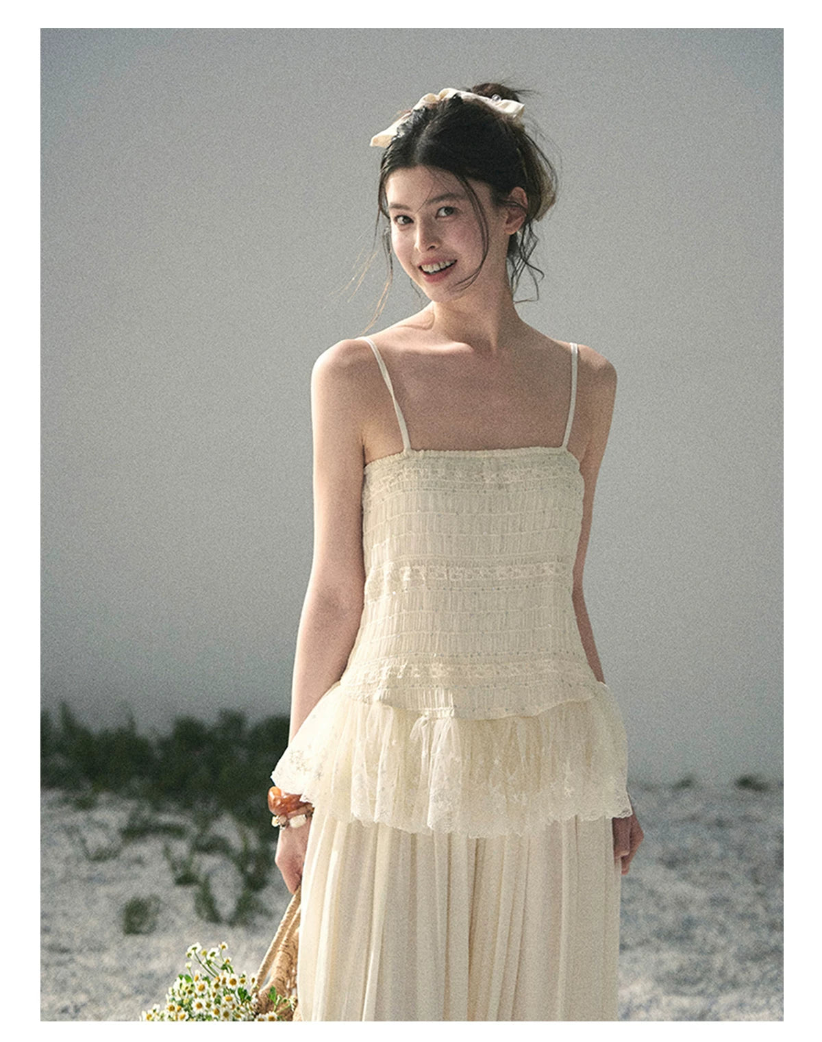 "Fallen Into Your Gaze" Dutch Cheese Lace Top & Jogger Pants Two-Piece Set