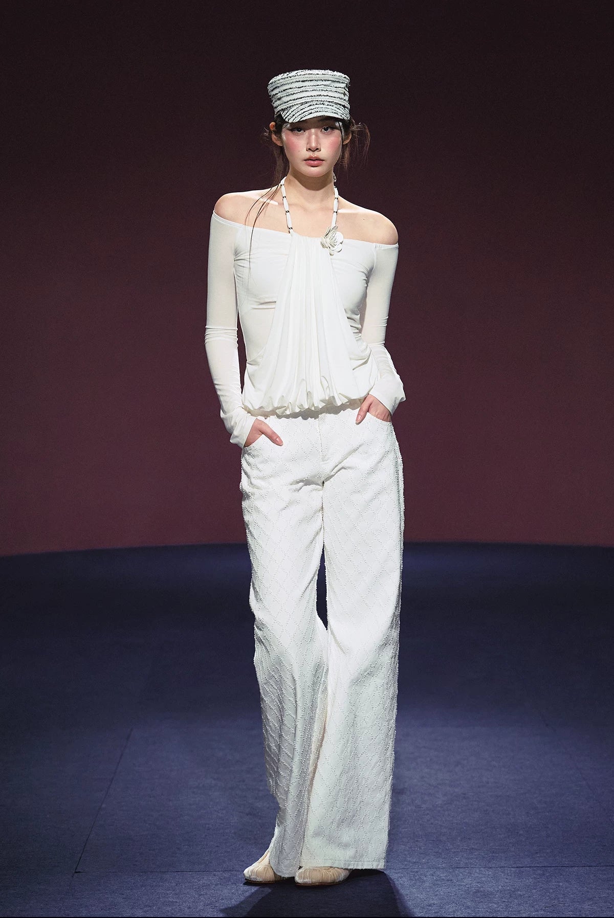 White High-Waisted Wide-Leg Cotton Jeans