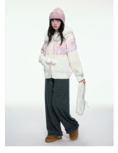 BIBIBENCY - Dark Gray Polka Dot Sweatpants