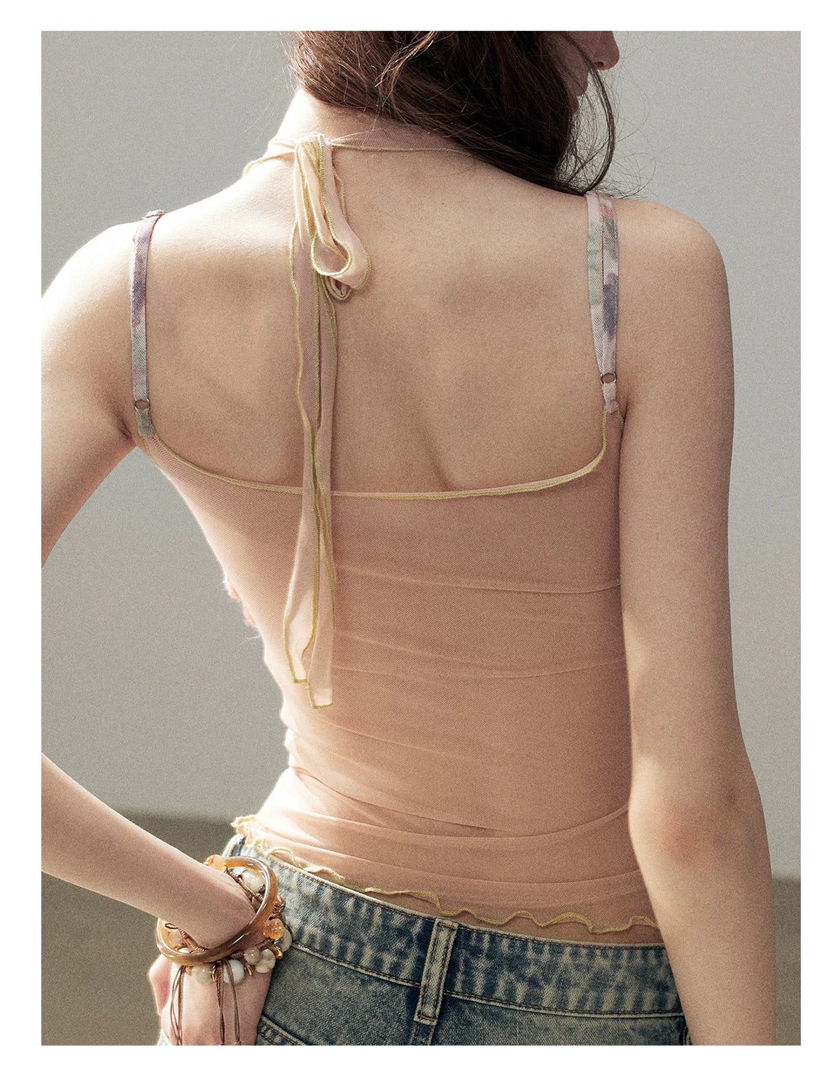 "Waiting for a Flower to Bloom" Lotus Pink Sheer Halter Crop Top