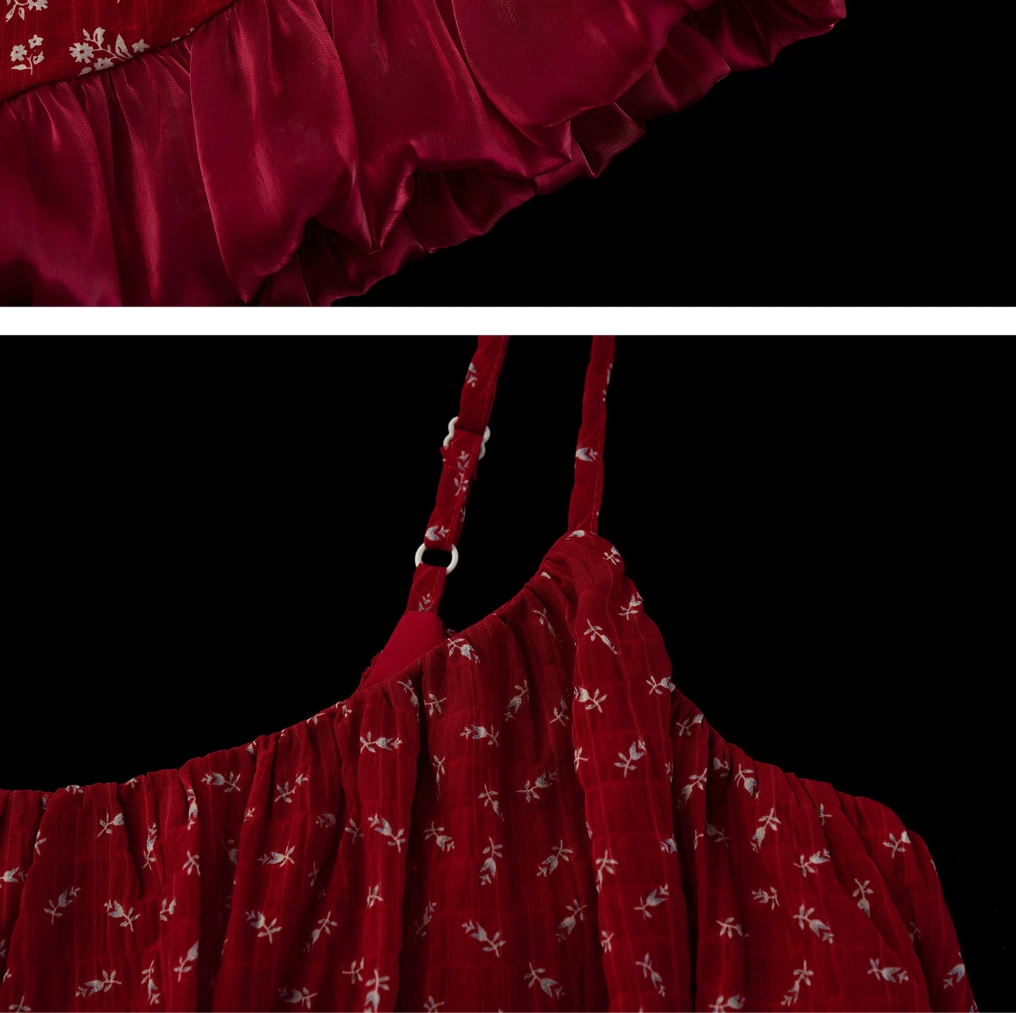 "Retro Rouge Mood" Floral Cami Top & Mini Dress Set WE975