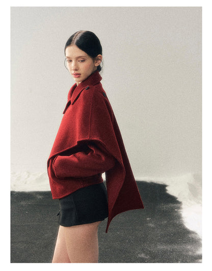 少也眼 “She Hears the Snow Thaw” British-Style Double-Faced Wool Blazer Coat
